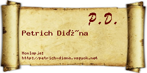 Petrich Diána névjegykártya